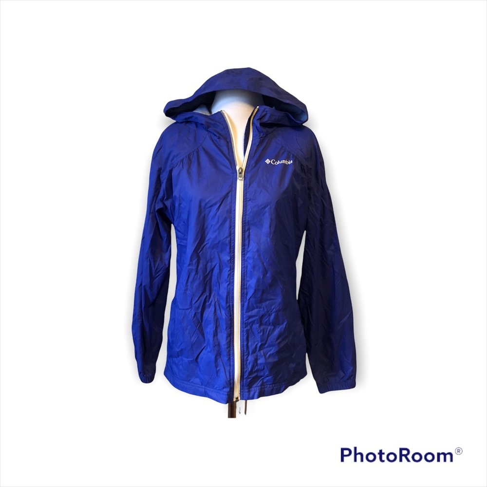Girls Columbia Windbreaker rain jacket coat Size XL 18/20 in girls purple